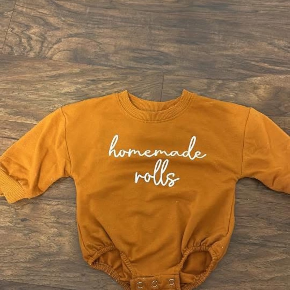 Mustard "homemade rolls" Baby Bodysuit